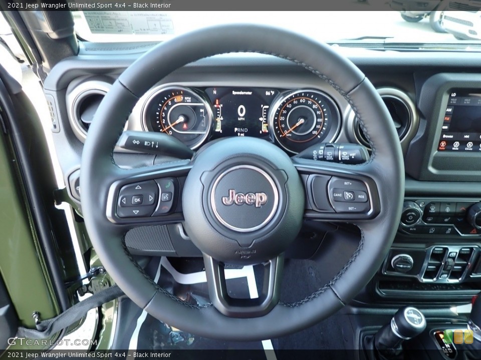 Black Interior Steering Wheel for the 2021 Jeep Wrangler Unlimited Sport 4x4 #139500985