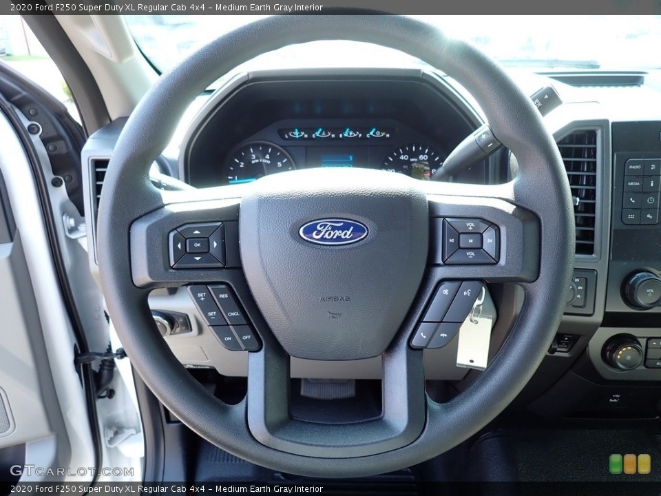 Medium Earth Gray Interior Steering Wheel for the 2020 Ford F250 Super Duty XL Regular Cab 4x4 #139503556