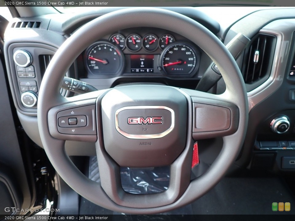Jet Black Interior Steering Wheel for the 2020 GMC Sierra 1500 Crew Cab 4WD #139507201