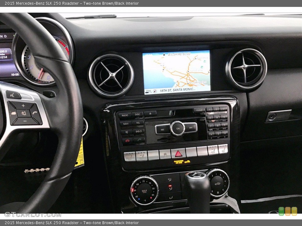 Two-tone Brown/Black Interior Controls for the 2015 Mercedes-Benz SLK 250 Roadster #139524660