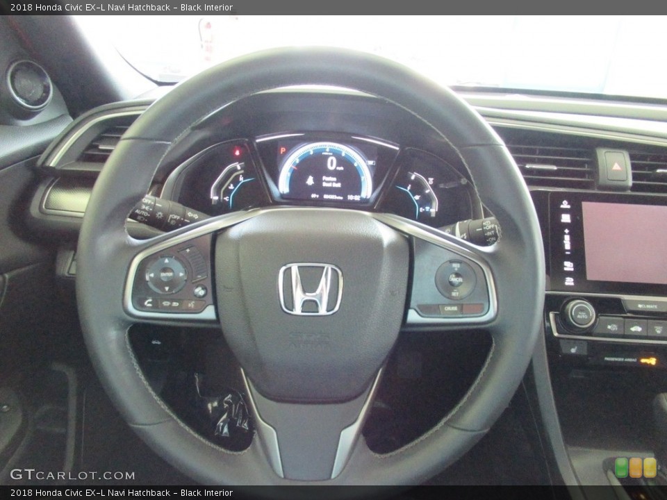 Black Interior Steering Wheel for the 2018 Honda Civic EX-L Navi Hatchback #139528015