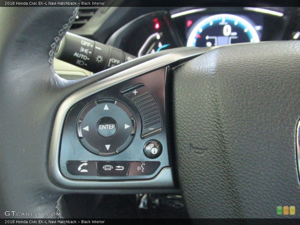 Black Interior Steering Wheel for the 2018 Honda Civic EX-L Navi Hatchback #139528039
