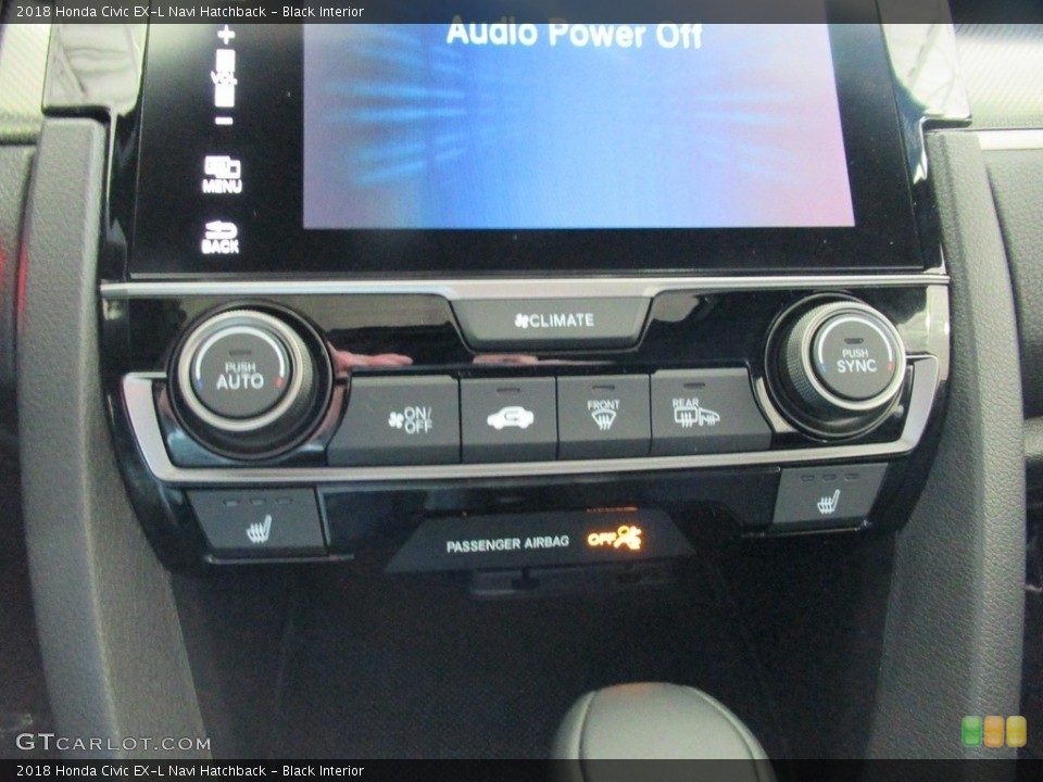 Black Interior Controls for the 2018 Honda Civic EX-L Navi Hatchback #139528090