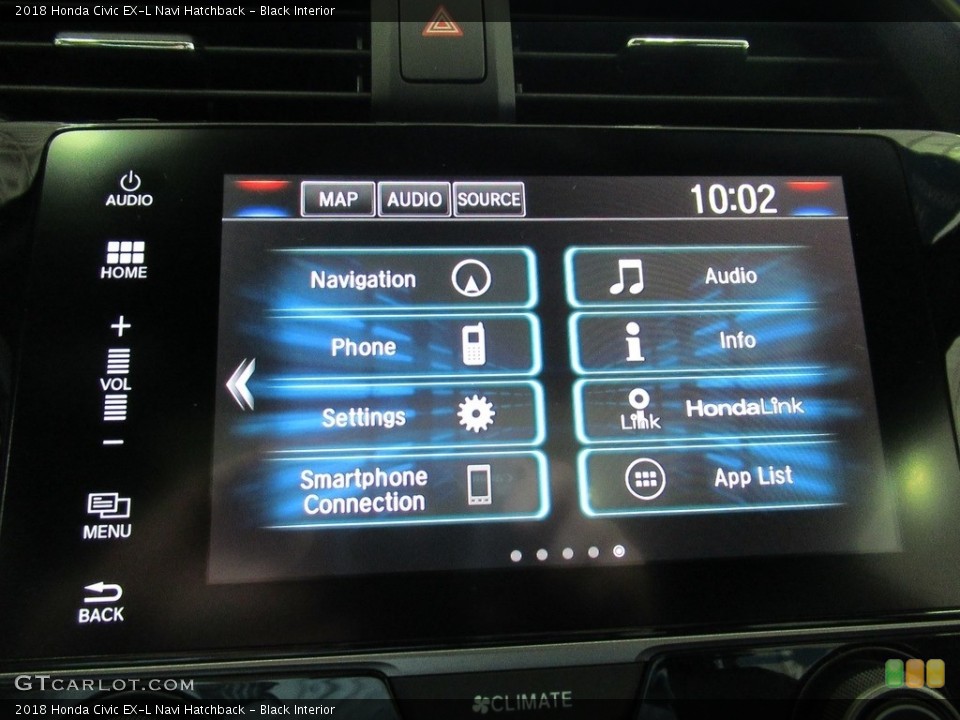 Black Interior Controls for the 2018 Honda Civic EX-L Navi Hatchback #139528111