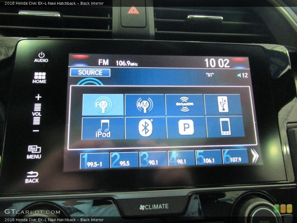 Black Interior Controls for the 2018 Honda Civic EX-L Navi Hatchback #139528150