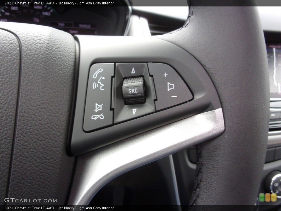 Jet Black/­Light Ash Gray Interior Steering Wheel for the 2021 Chevrolet Trax LT AWD #139528279