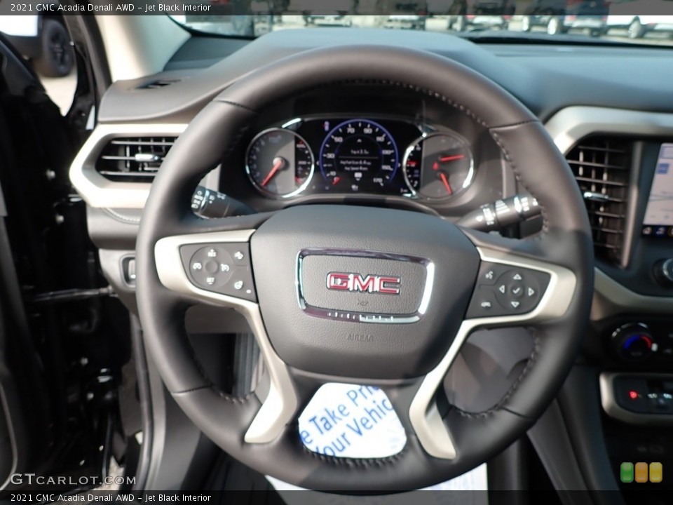 Jet Black Interior Steering Wheel for the 2021 GMC Acadia Denali AWD #139537100