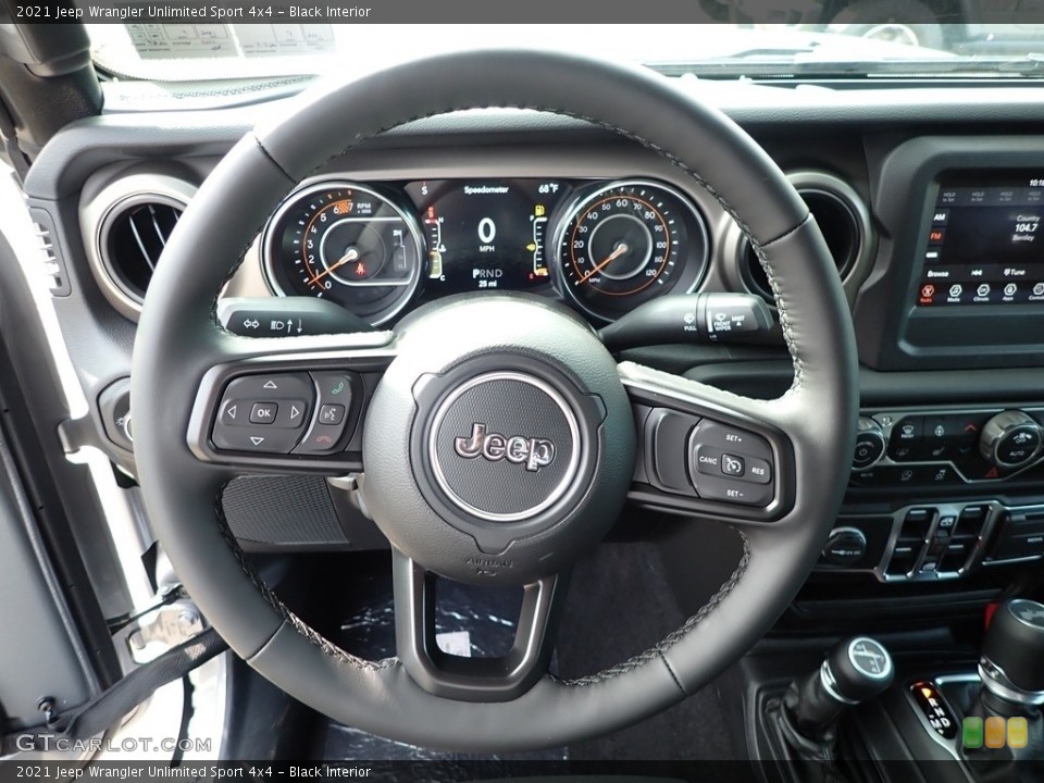 Black Interior Steering Wheel for the 2021 Jeep Wrangler Unlimited Sport 4x4 #139537743