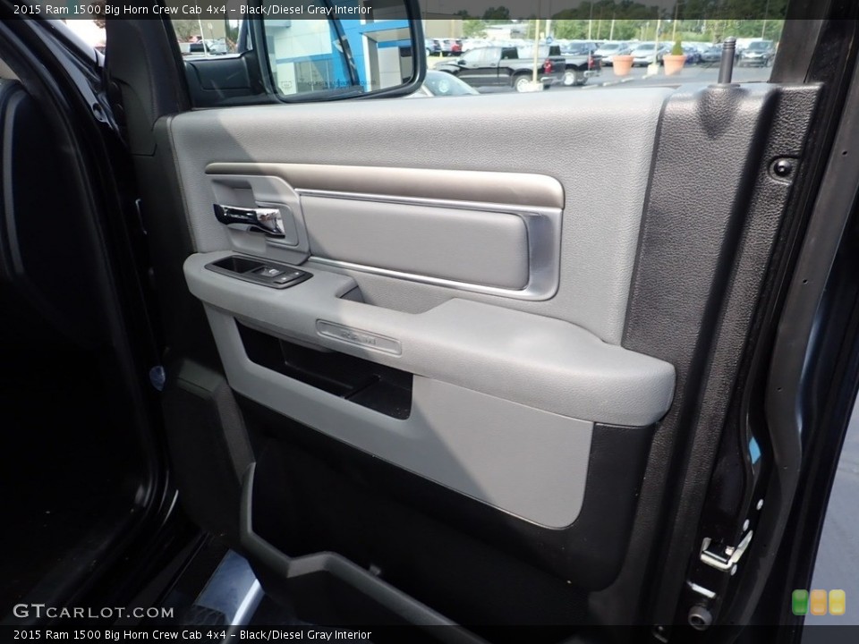 Black/Diesel Gray Interior Door Panel for the 2015 Ram 1500 Big Horn Crew Cab 4x4 #139539753