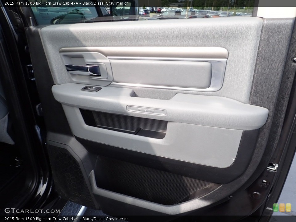 Black/Diesel Gray Interior Door Panel for the 2015 Ram 1500 Big Horn Crew Cab 4x4 #139539798