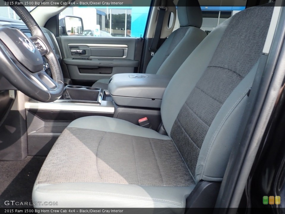 Black/Diesel Gray Interior Front Seat for the 2015 Ram 1500 Big Horn Crew Cab 4x4 #139539822