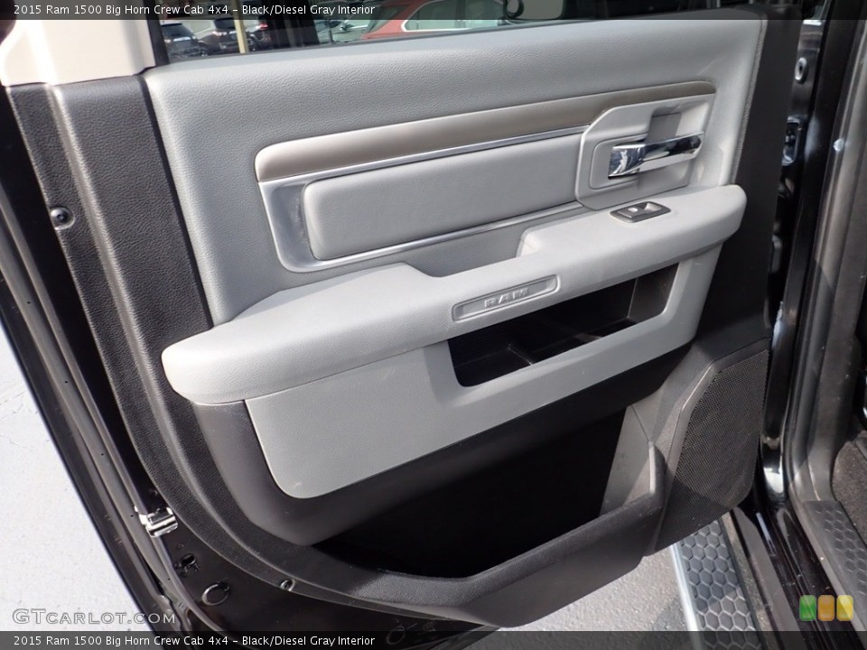 Black/Diesel Gray Interior Door Panel for the 2015 Ram 1500 Big Horn Crew Cab 4x4 #139539886