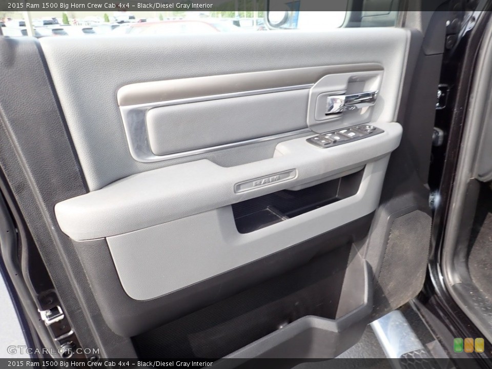 Black/Diesel Gray Interior Door Panel for the 2015 Ram 1500 Big Horn Crew Cab 4x4 #139539907