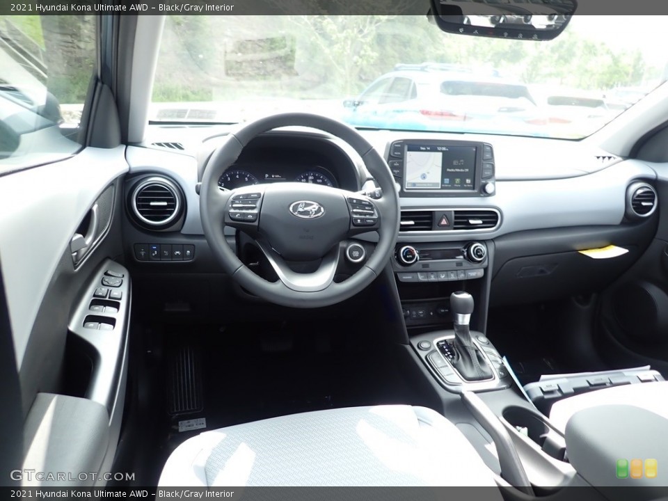 Black/Gray Interior Dashboard for the 2021 Hyundai Kona Ultimate AWD #139544472