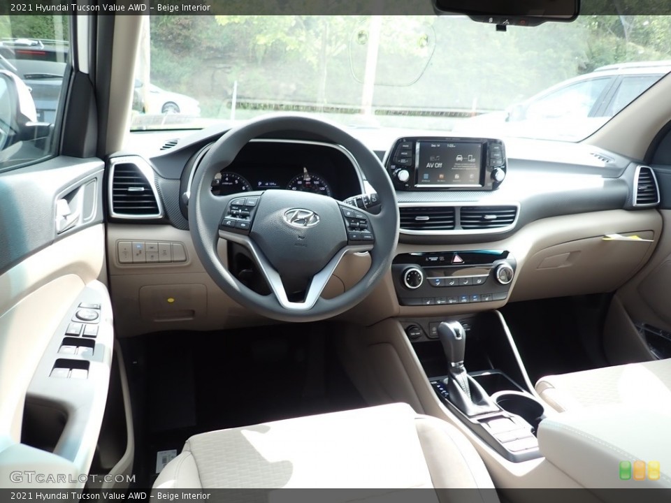 Beige Interior Dashboard for the 2021 Hyundai Tucson Value AWD #139545027
