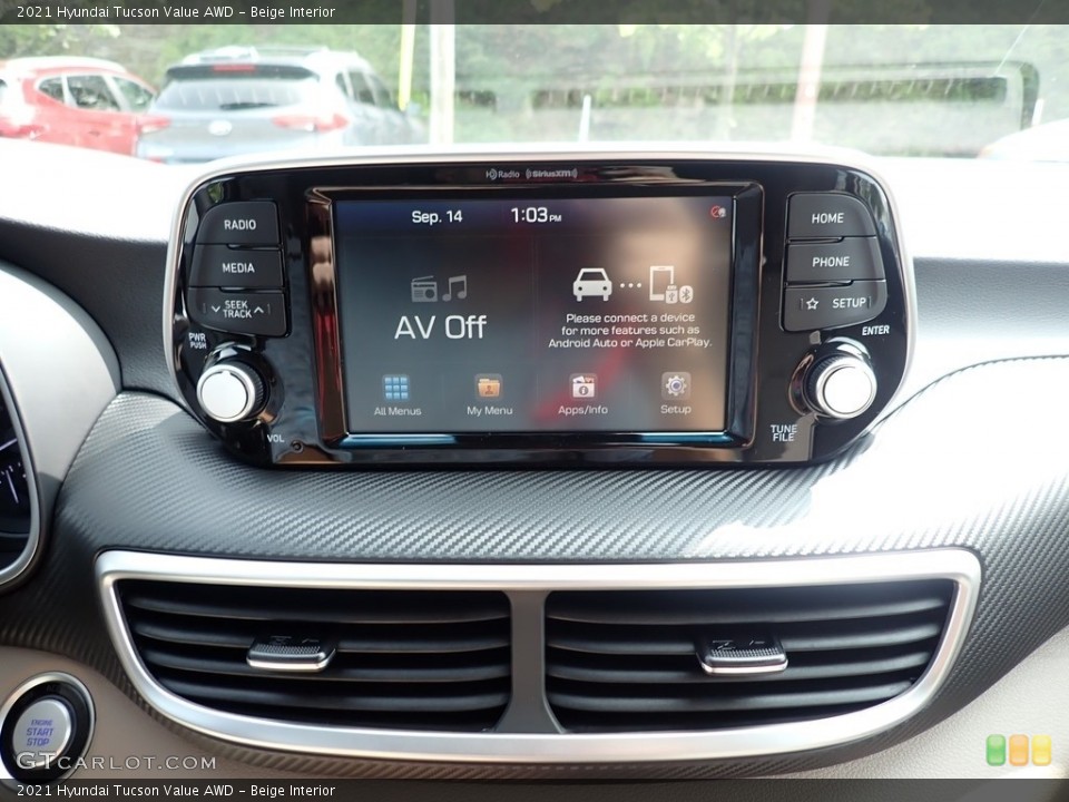 Beige Interior Controls for the 2021 Hyundai Tucson Value AWD #139545087