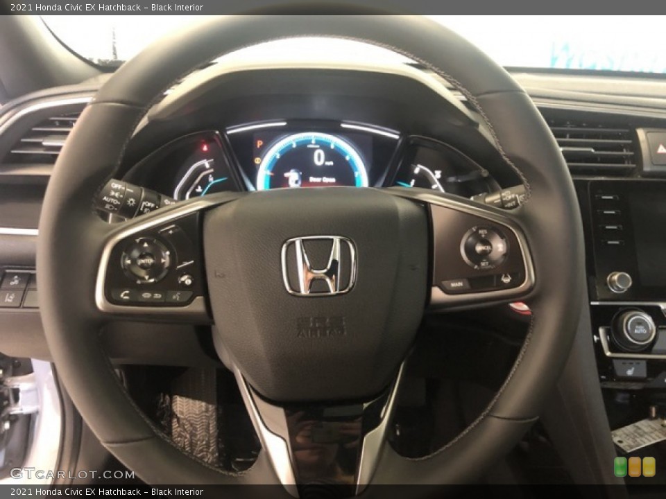 Black Interior Steering Wheel for the 2021 Honda Civic EX Hatchback #139545477