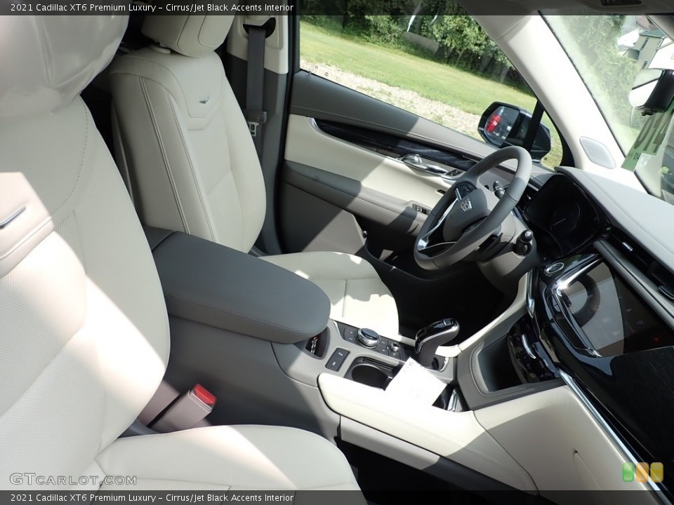 Cirrus/Jet Black Accents Interior Front Seat for the 2021 Cadillac XT6 Premium Luxury #139548536