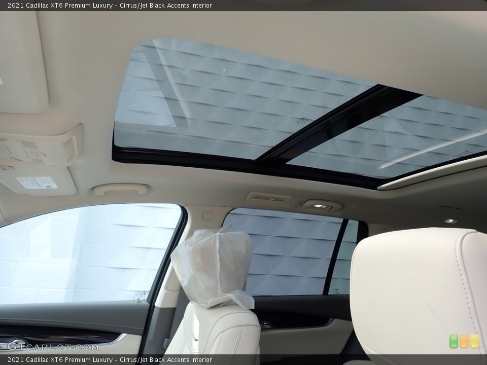 Cirrus/Jet Black Accents Interior Sunroof for the 2021 Cadillac XT6 Premium Luxury #139548662
