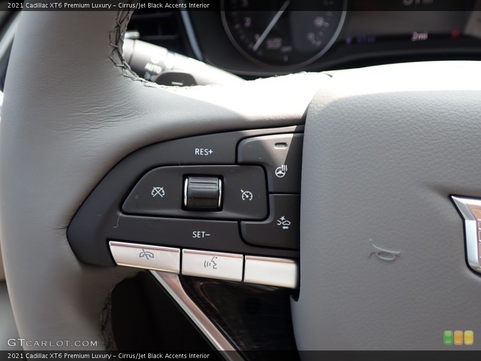 Cirrus/Jet Black Accents Interior Steering Wheel for the 2021 Cadillac XT6 Premium Luxury #139548803