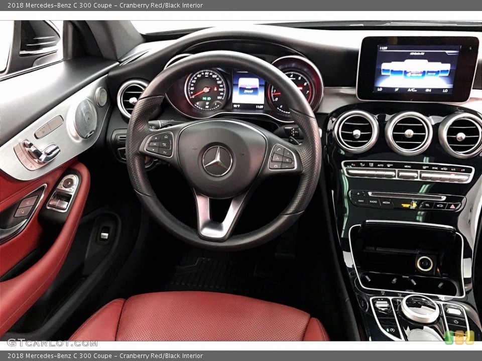 Cranberry Red/Black Interior Dashboard for the 2018 Mercedes-Benz C 300 Coupe #139556165