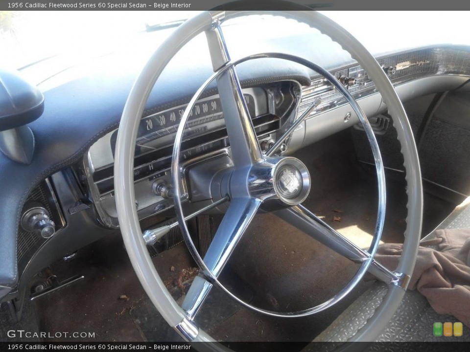 Beige Interior Steering Wheel for the 1956 Cadillac Fleetwood Series 60 Special Sedan #139558526