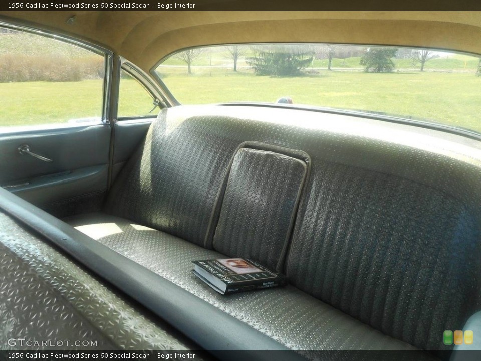 Beige Interior Rear Seat for the 1956 Cadillac Fleetwood Series 60 Special Sedan #139558631