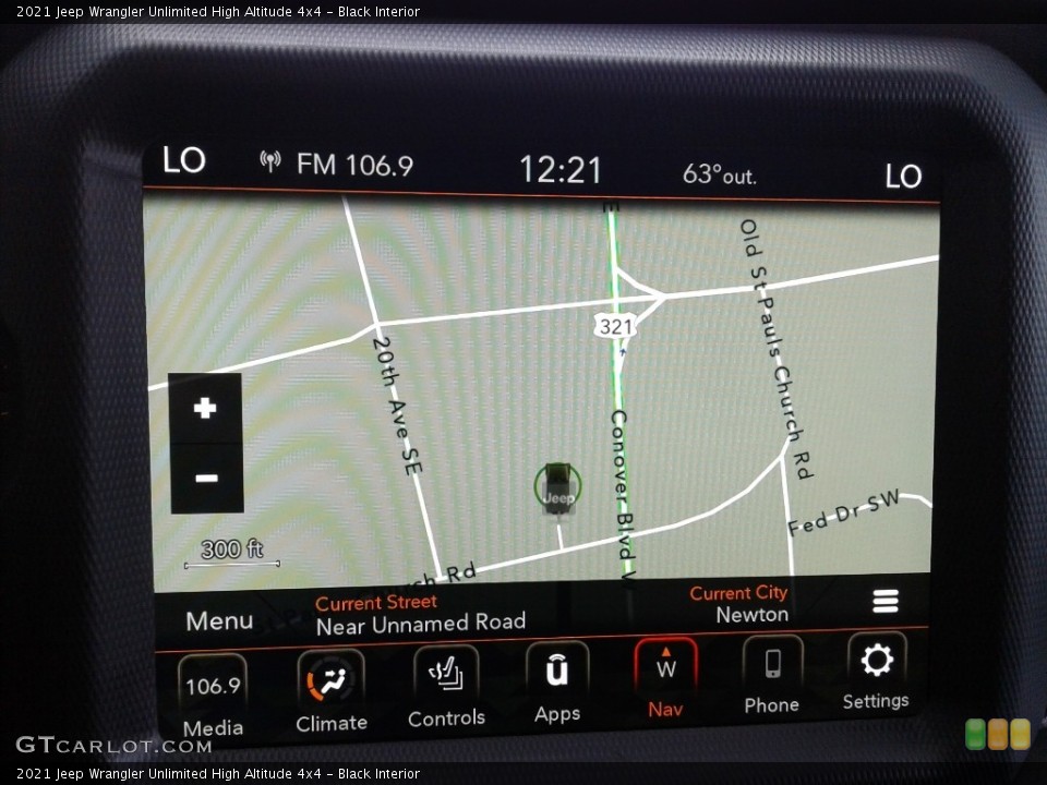 Black Interior Navigation for the 2021 Jeep Wrangler Unlimited High Altitude 4x4 #139561553