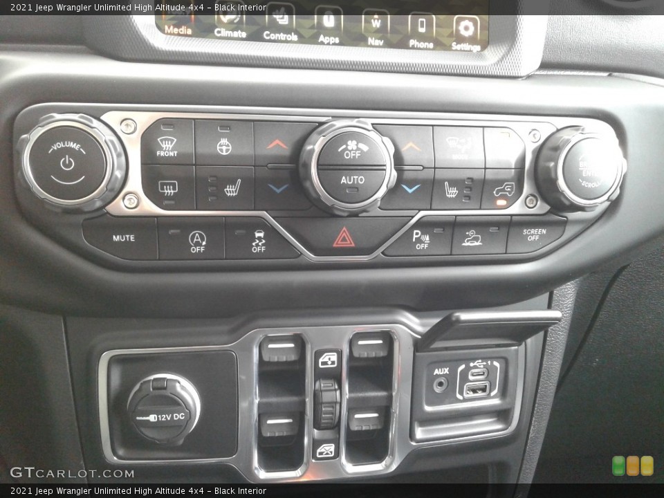 Black Interior Controls for the 2021 Jeep Wrangler Unlimited High Altitude 4x4 #139561631