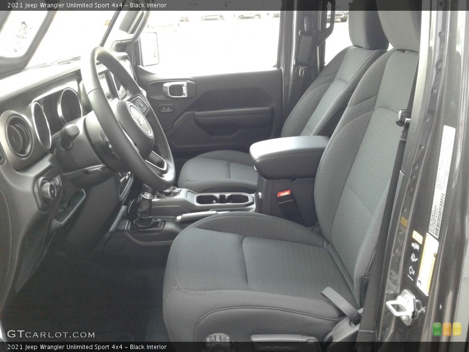 Black Interior Front Seat for the 2021 Jeep Wrangler Unlimited Sport 4x4 #139562063