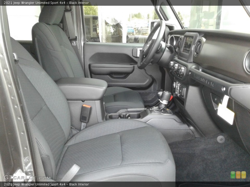 Black Interior Front Seat for the 2021 Jeep Wrangler Unlimited Sport 4x4 #139562222