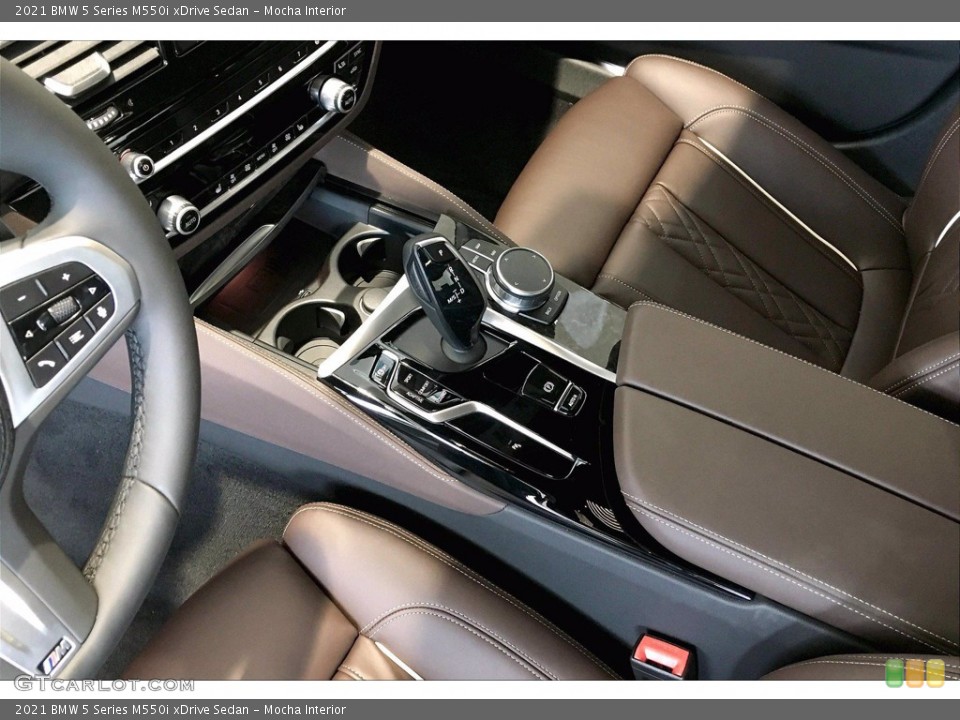 Mocha Interior Transmission for the 2021 BMW 5 Series M550i xDrive Sedan #139564112