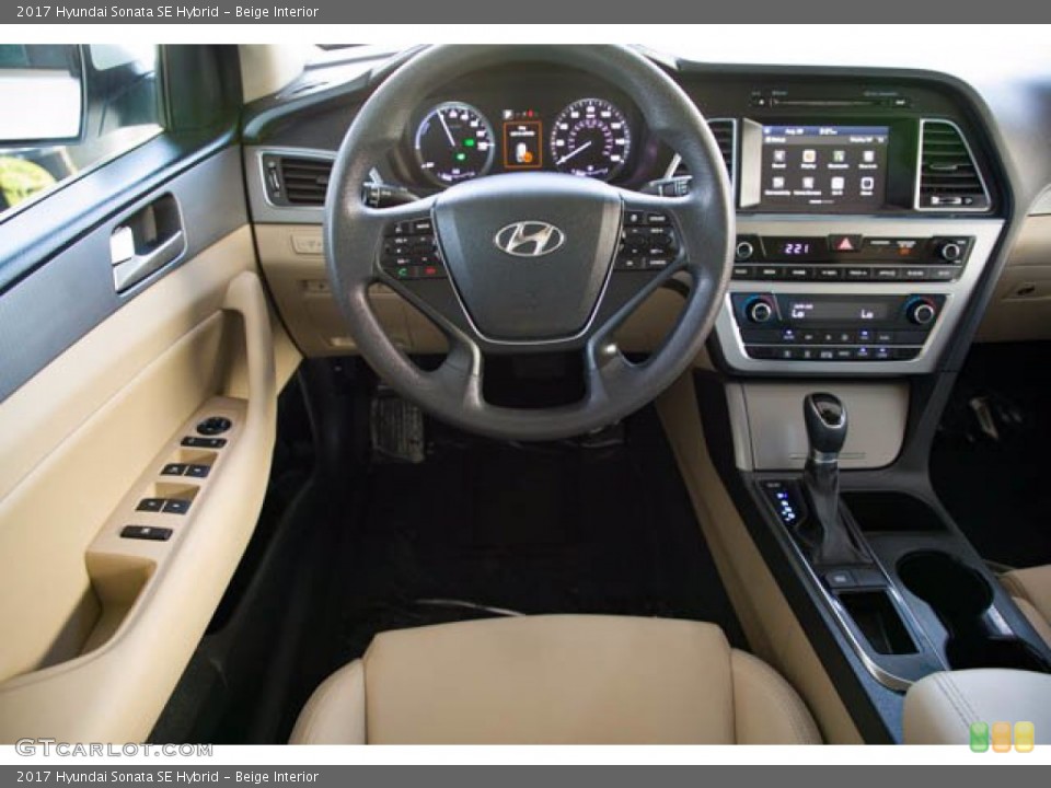 Beige Interior Dashboard for the 2017 Hyundai Sonata SE Hybrid #139566458