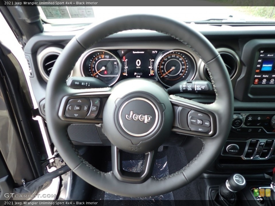 Black Interior Steering Wheel for the 2021 Jeep Wrangler Unlimited Sport 4x4 #139573101