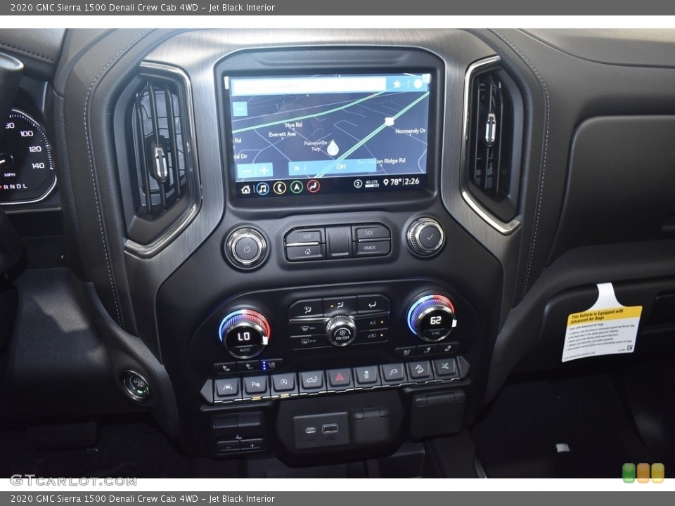 Jet Black Interior Navigation for the 2020 GMC Sierra 1500 Denali Crew Cab 4WD #139573238