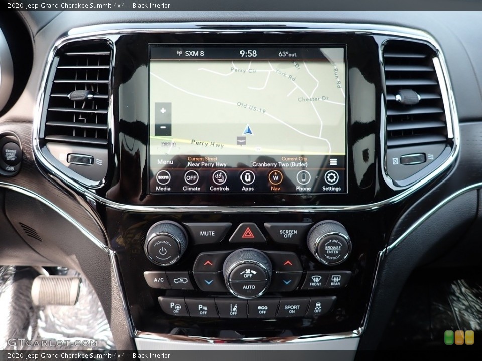 Black Interior Controls for the 2020 Jeep Grand Cherokee Summit 4x4 #139573626