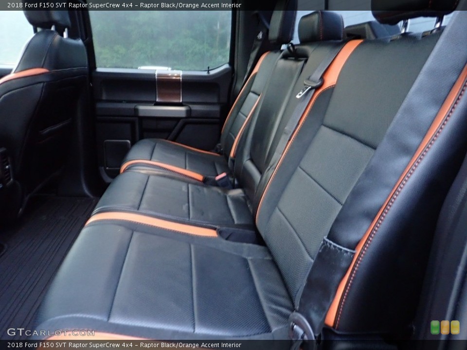 Raptor Black/Orange Accent Interior Rear Seat for the 2018 Ford F150 SVT Raptor SuperCrew 4x4 #139578888