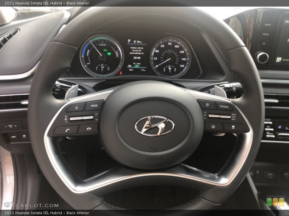 Black Interior Steering Wheel for the 2021 Hyundai Sonata SEL Hybrid #139579035