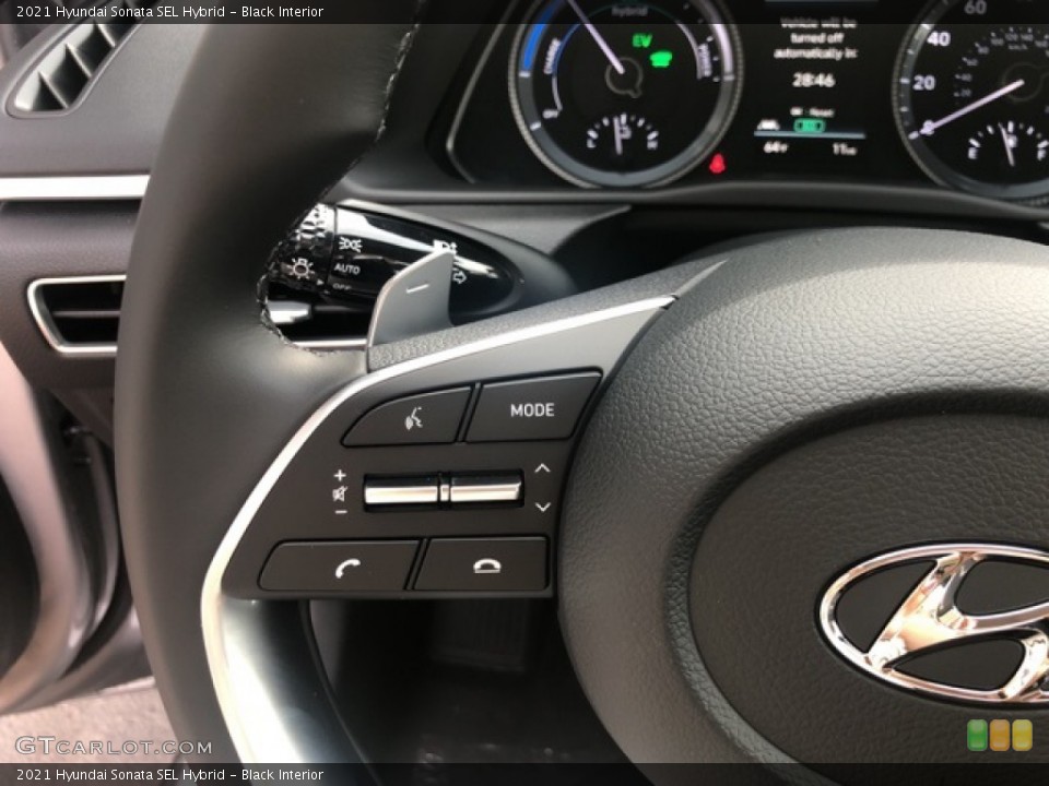 Black Interior Steering Wheel for the 2021 Hyundai Sonata SEL Hybrid #139579056