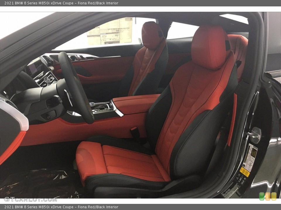 Fiona Red/Black Interior Front Seat for the 2021 BMW 8 Series M850i xDrive Coupe #139579716