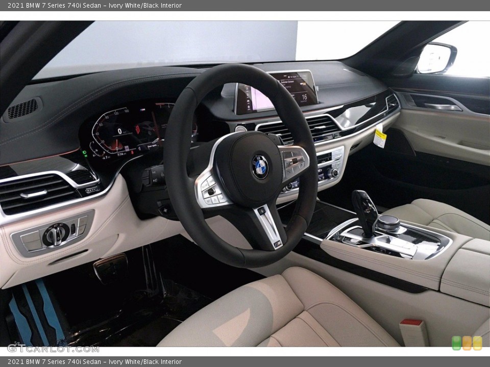 Ivory White/Black Interior Photo for the 2021 BMW 7 Series 740i Sedan #139580163