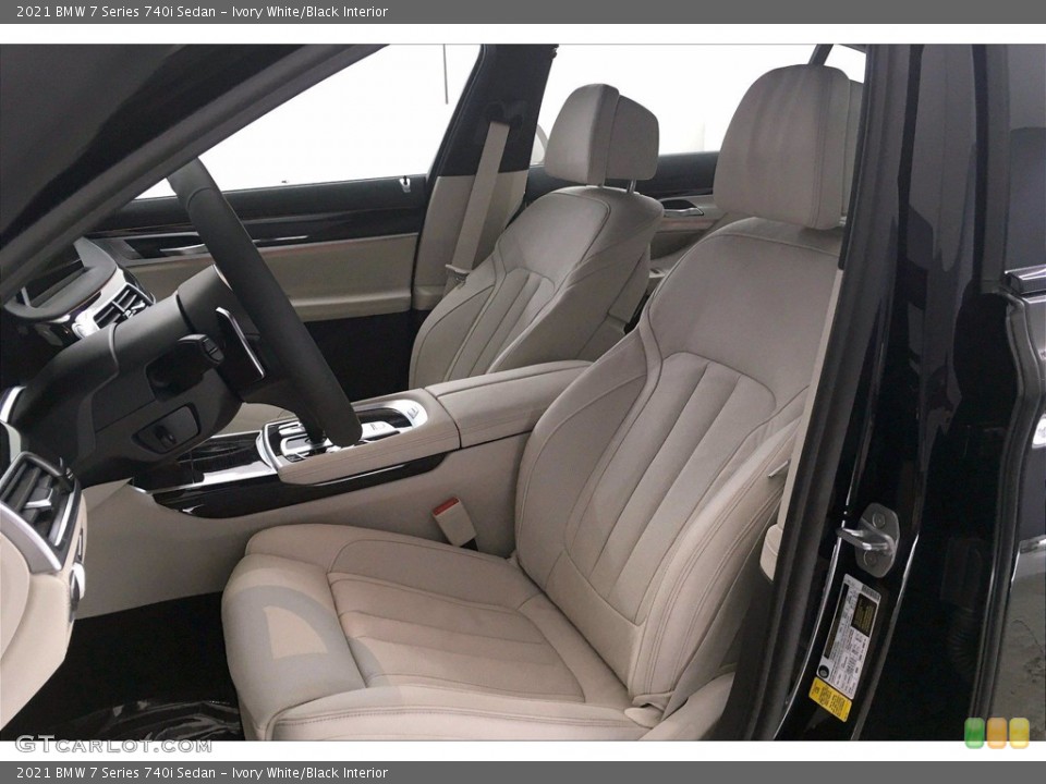 Ivory White/Black Interior Front Seat for the 2021 BMW 7 Series 740i Sedan #139580223