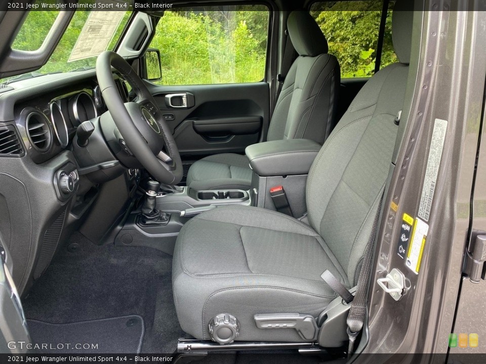 Black Interior Front Seat for the 2021 Jeep Wrangler Unlimited Sport 4x4 #139580730