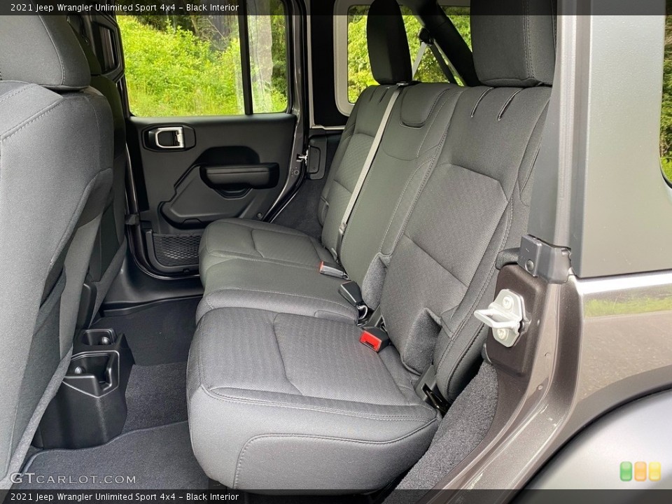 Black Interior Rear Seat for the 2021 Jeep Wrangler Unlimited Sport 4x4 #139580802