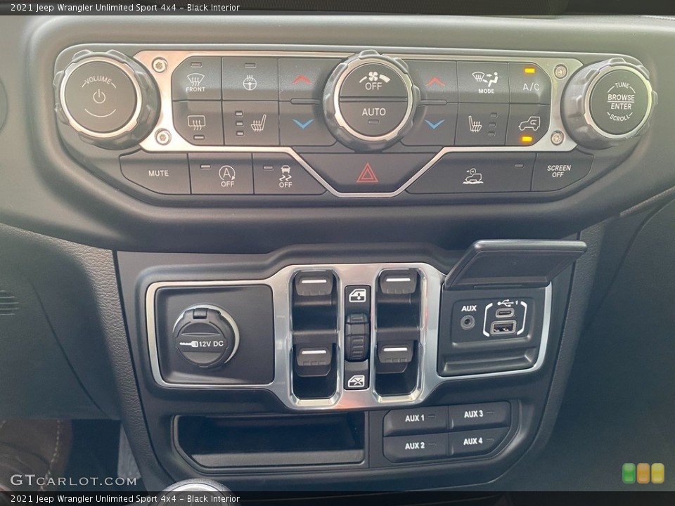 Black Interior Controls for the 2021 Jeep Wrangler Unlimited Sport 4x4 #139581054