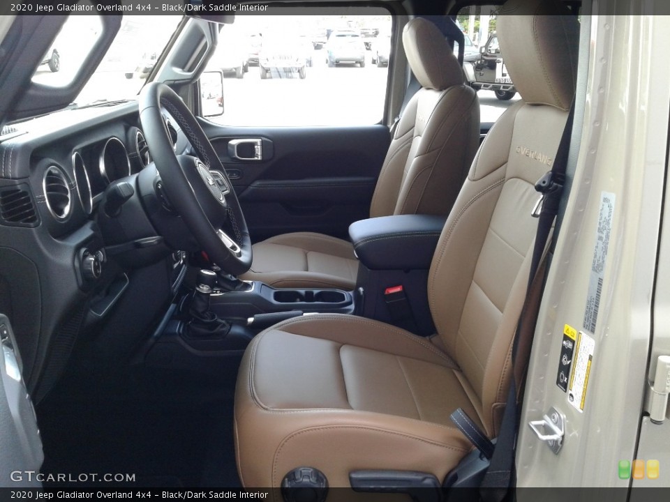 Black/Dark Saddle Interior Front Seat for the 2020 Jeep Gladiator Overland 4x4 #139592259