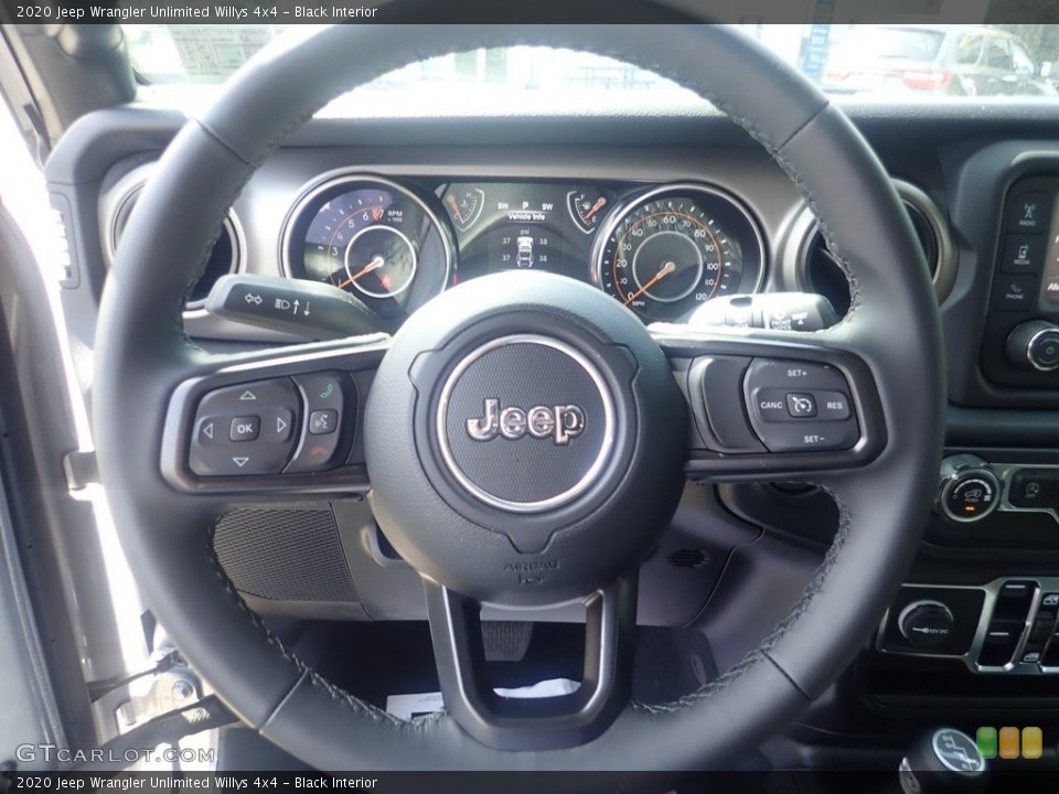 Black Interior Steering Wheel for the 2020 Jeep Wrangler Unlimited Willys 4x4 #139596953