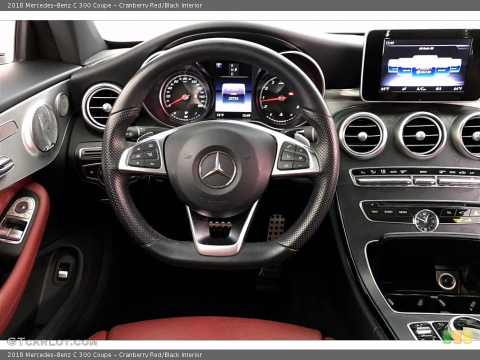 Cranberry Red/Black Interior Dashboard for the 2018 Mercedes-Benz C 300 Coupe #139600930