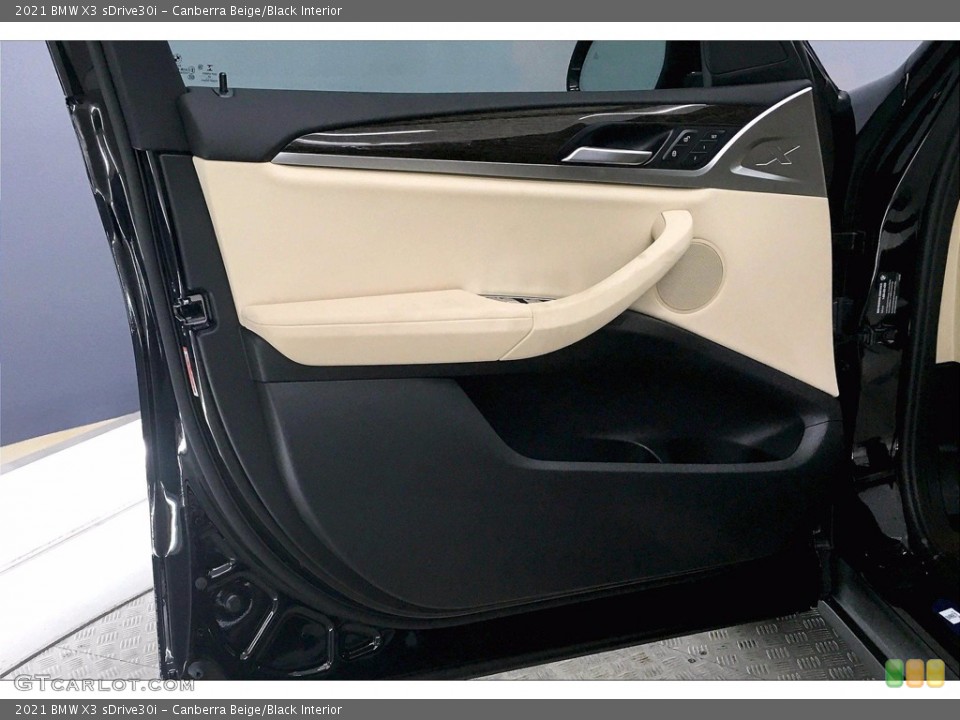 Canberra Beige/Black Interior Door Panel for the 2021 BMW X3 sDrive30i #139602323