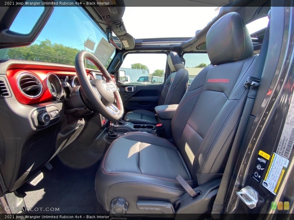 Black Interior Front Seat for the 2021 Jeep Wrangler Unlimited Rubicon 4x4 #139604853